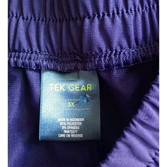 Tek Gear Mid Rise Running Shorts Size 3X Blue Activewear Drawstring Wide Waist - Picture 3 of 6